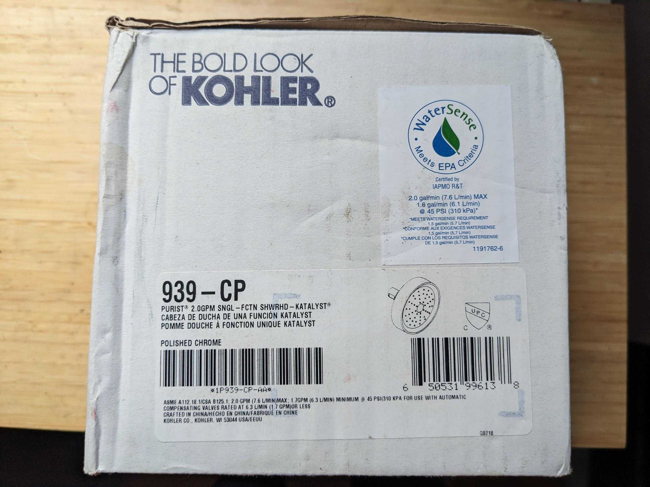 Kohler 939-cp Chuveiro de parede - economizador de água (7,5l/min)