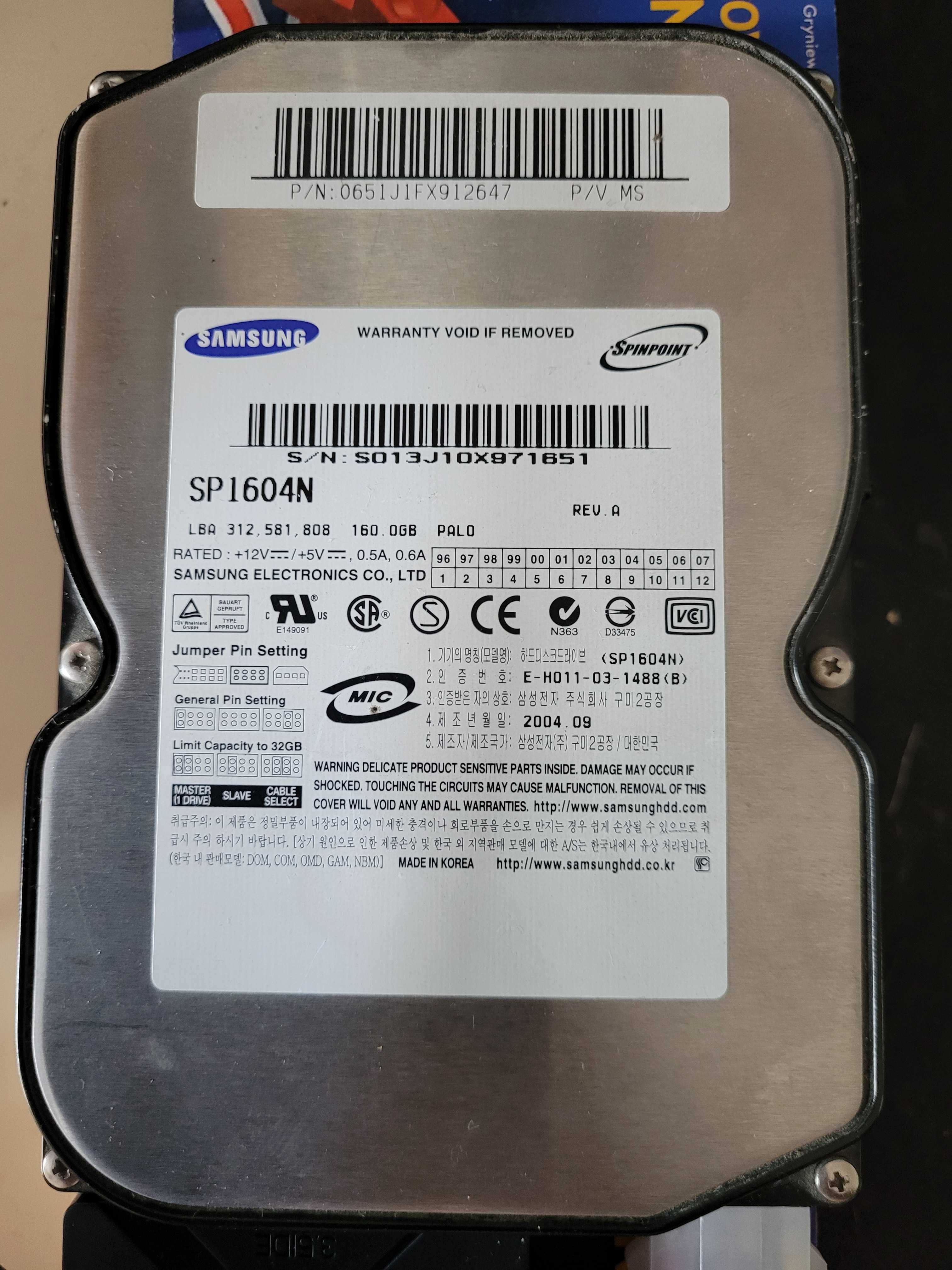 Dysk HDD Samsung 160GB SP1604N