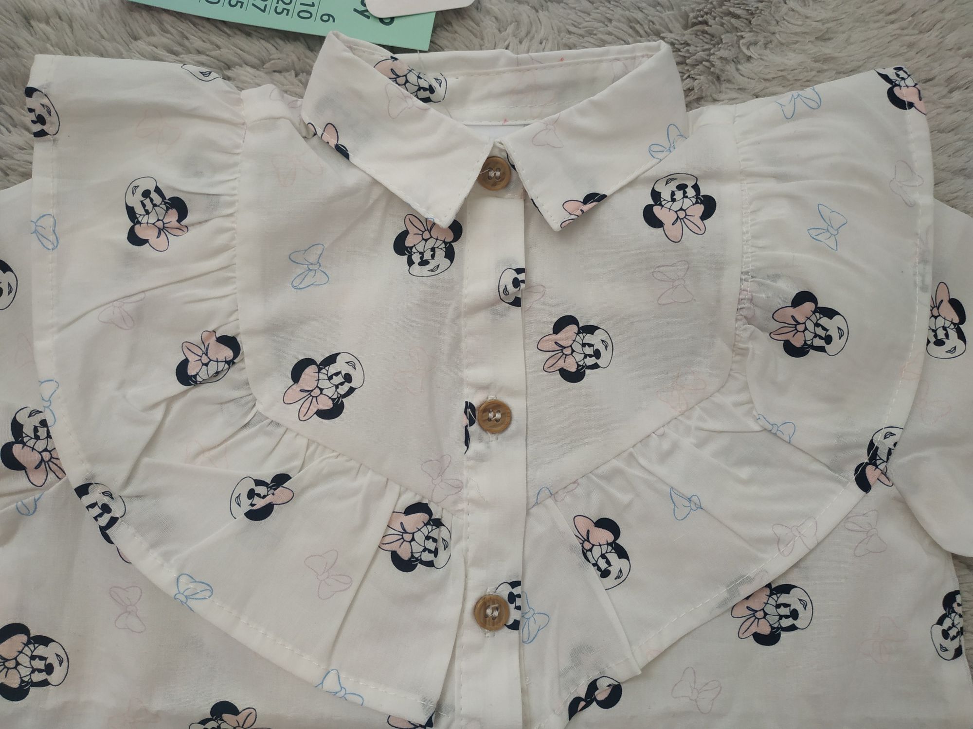 Nowa koszula dla dziewczynki/lato/Myszka Minnie/falbanki/Disney/r.98