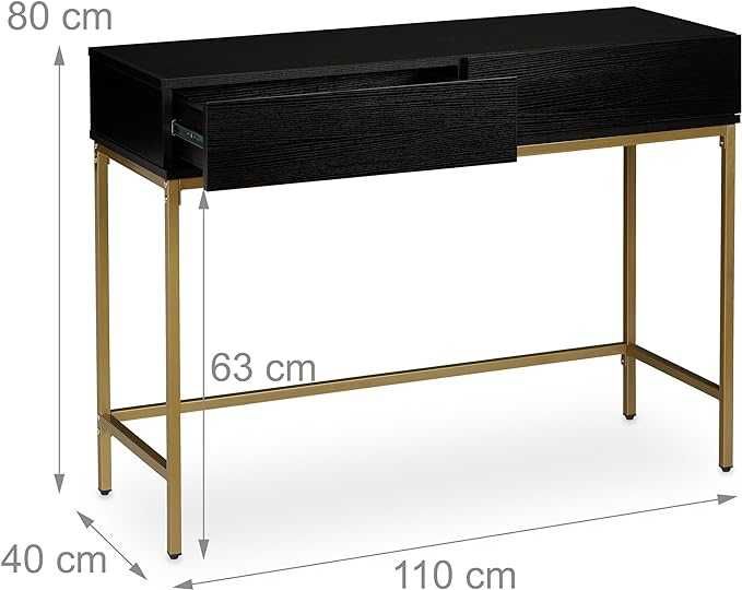 Relaxdays Stolik Konsola na przedpokój, do salonu 80x110x40 cm nowe