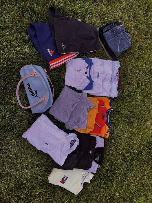 Box markowych ubrań 22 sztuk  ralph lauren adidas hilfiger puma mix