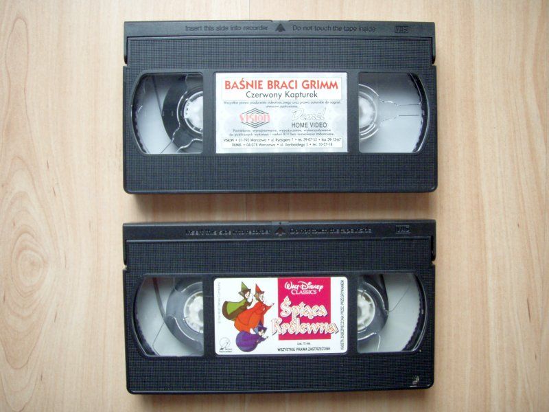 Bajki na kasetach VHS.
