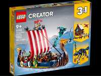 лего LEGO 3 в 1 Корабель вікінгів і змій Мідгард 31132