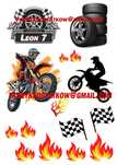 Opłatek na tort GRUBY 0,6   motor motocross MX cross Kross