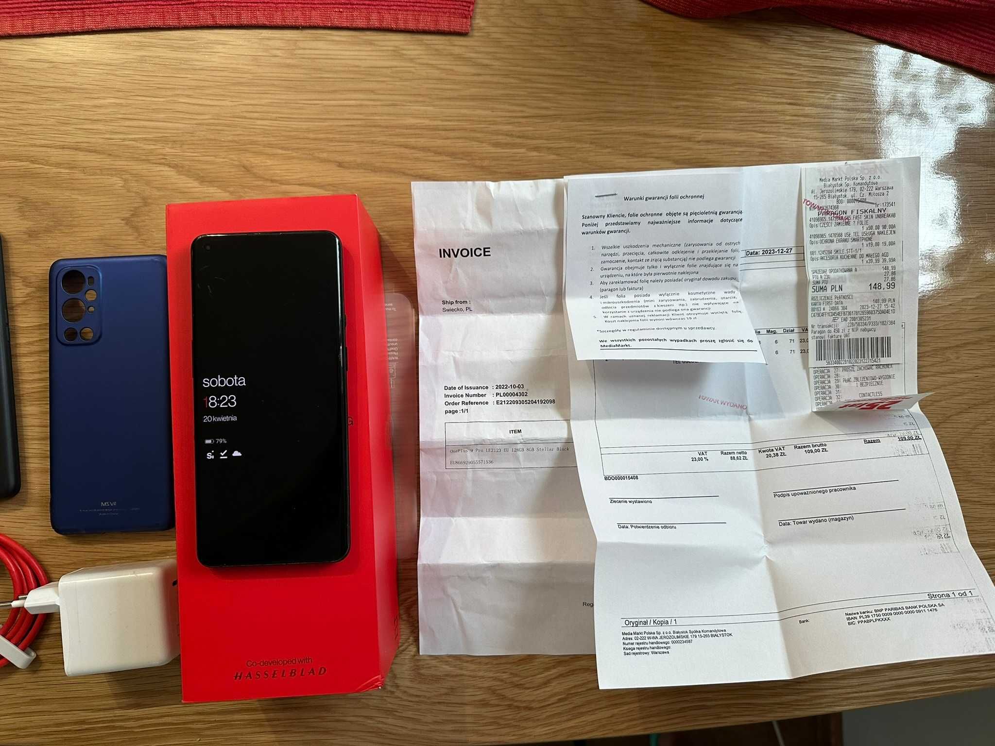 OnePlus 9 Pro 8/128 komplet, ideał, gwarancja Media Markt