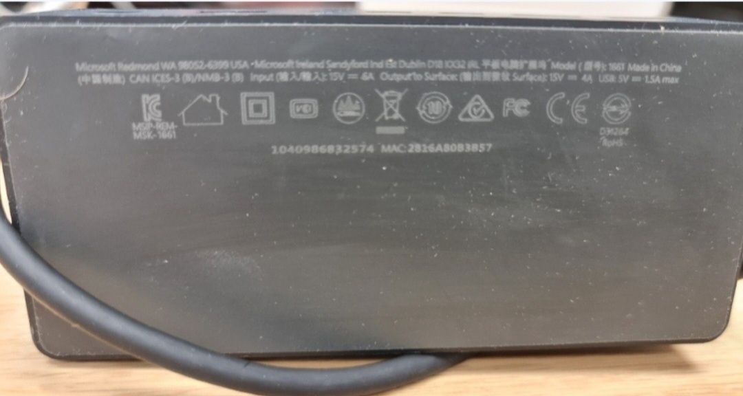 Microsoft Surface 1661 Stacja dokująca komplet z zasilaczem 1749