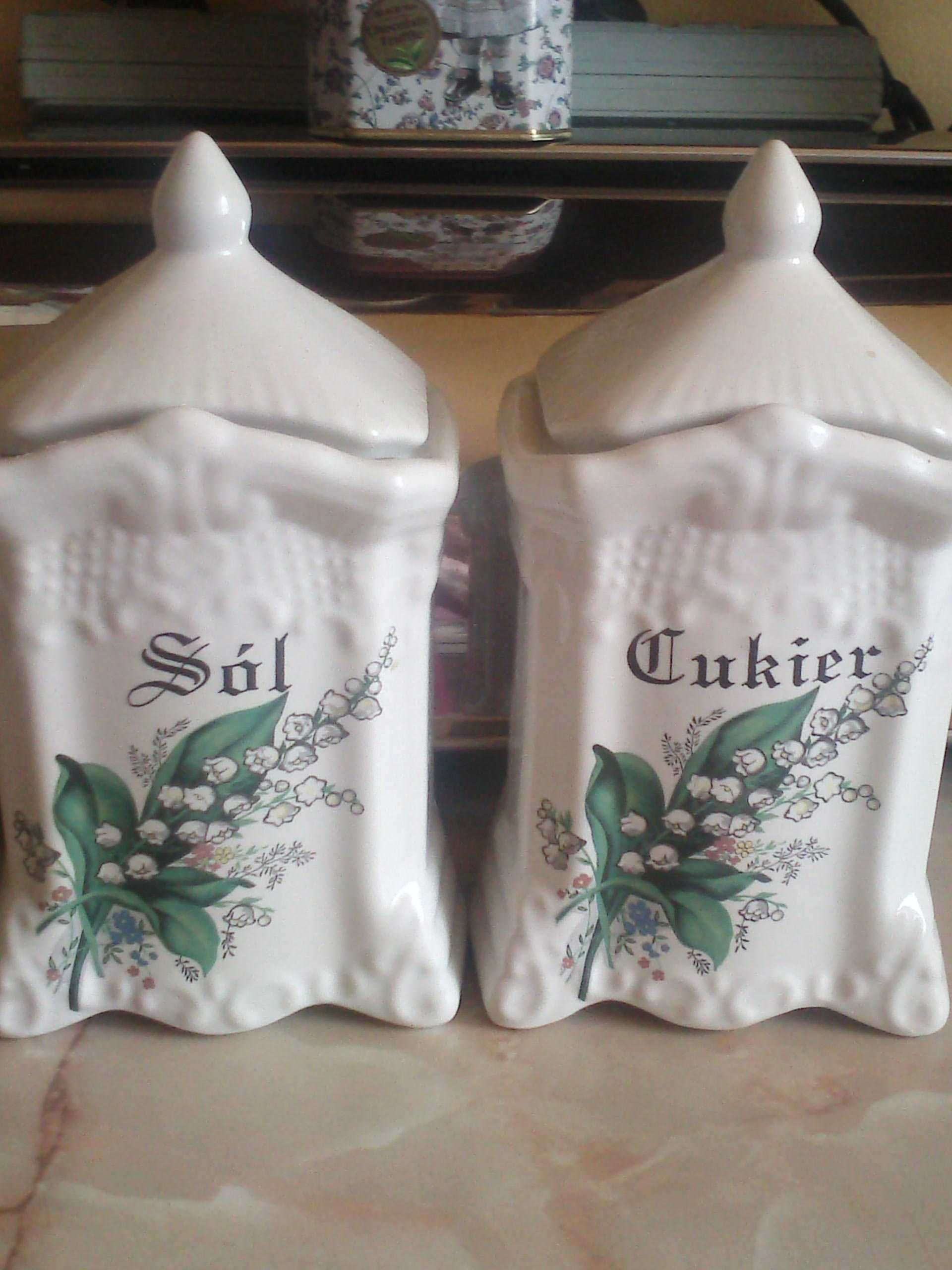 Ceramiczne pojemniki 800ml -sól i cukier-Nie Używane-Bez Wad!