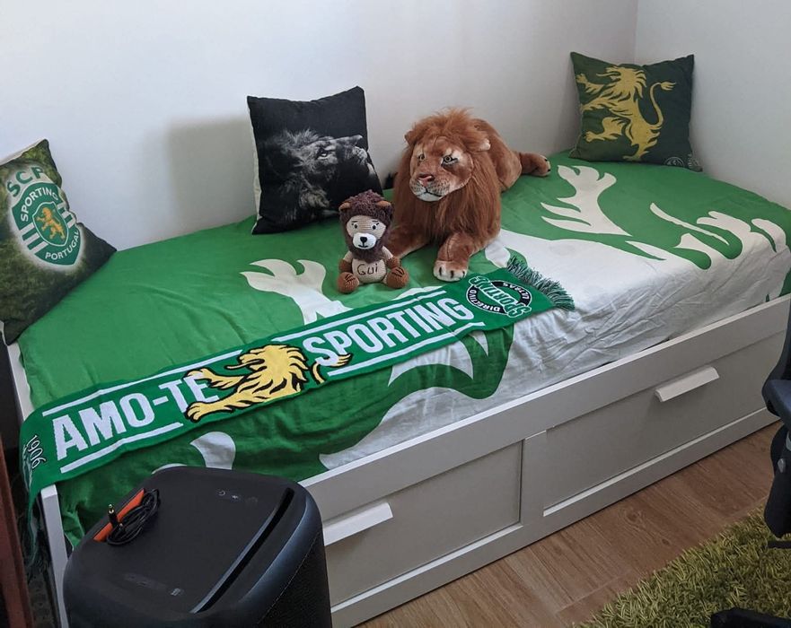 Cama individual/dupla BRIMNES IKEA com 2 colchões