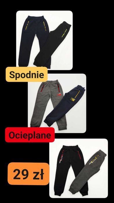 Nowe spodnie, rozmiar 128, ocieplane dresowe