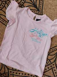 Różowy t-shirt dziecięcy Tommy Hilfiger rozmiar  9-12 miesięcy 80cm