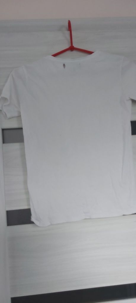 Bluzka top t-shirt biała xxs xs sinsay krotki rękaw