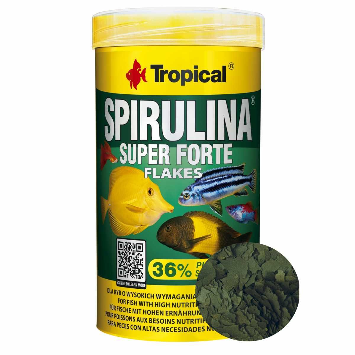 Tropical spirulina super forte 36% 1L uzupełnienie pokarm Malawi