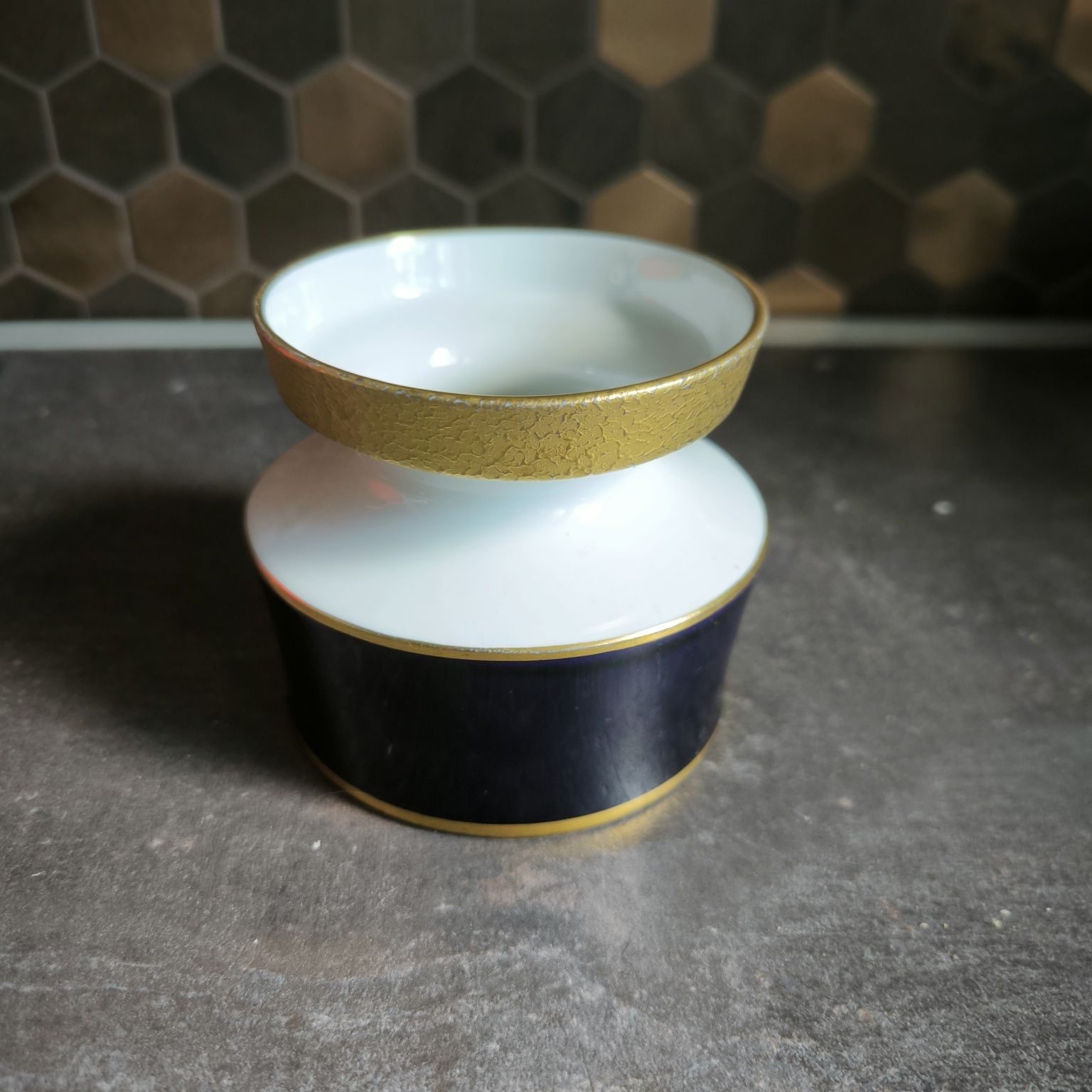 Wazon porcelanowy Unterweissbach Echt Kobalt – lata 60.