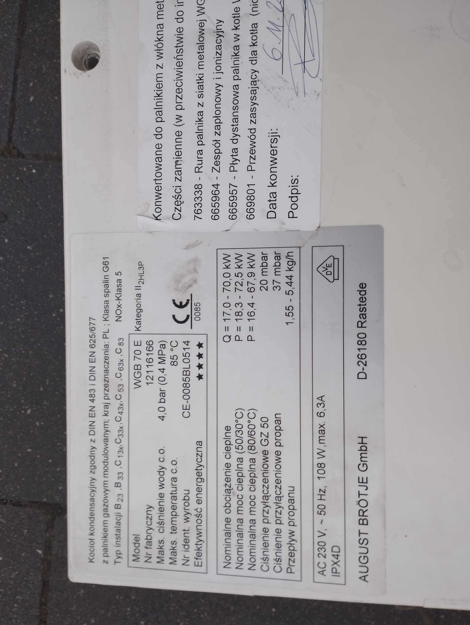 automatyka, płyta sterująca WGB 70 - 110 Brotje