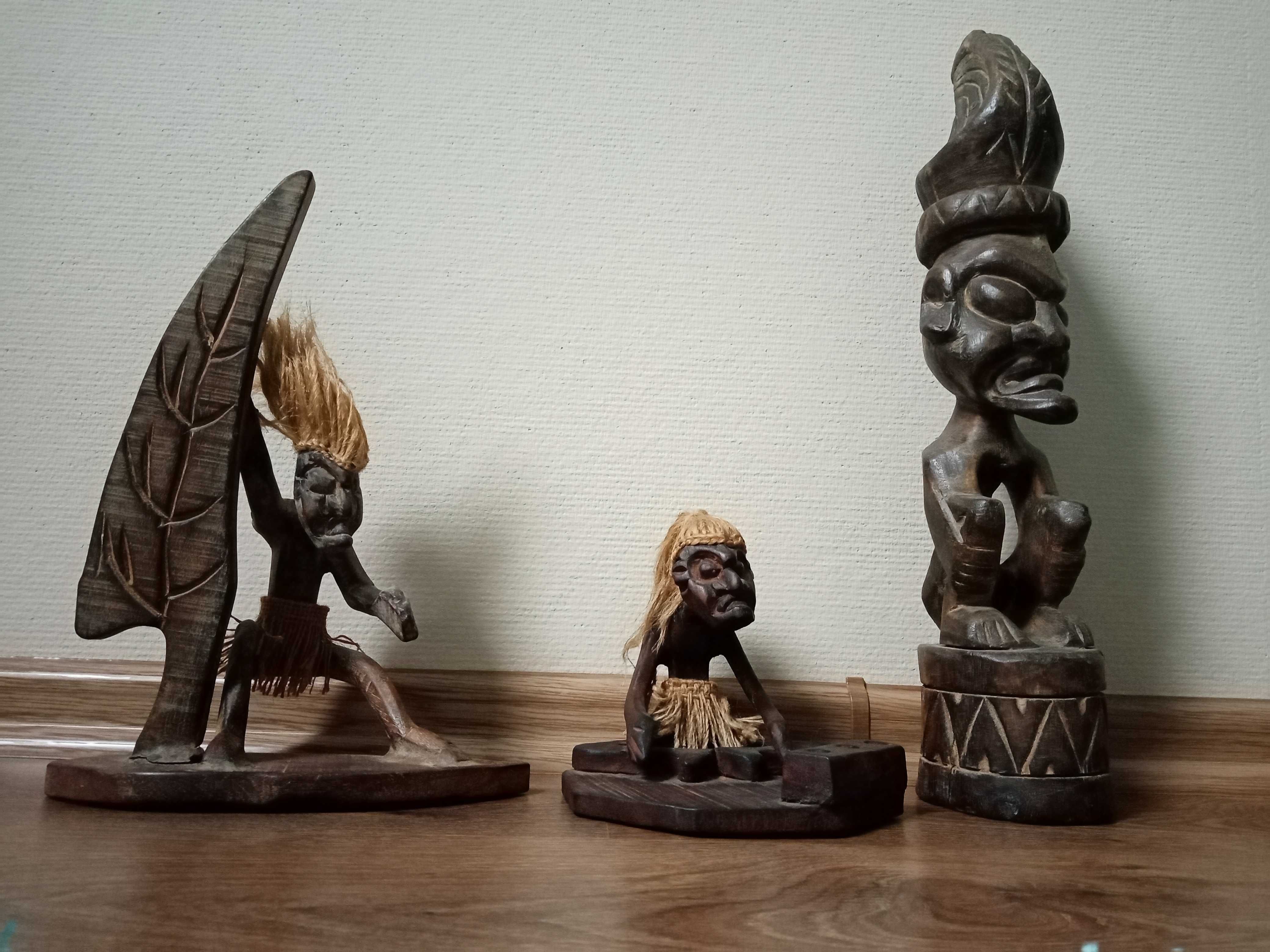 Rzeźby afrykańskie zestaw, dekoracje, figurki, prezent, upominek