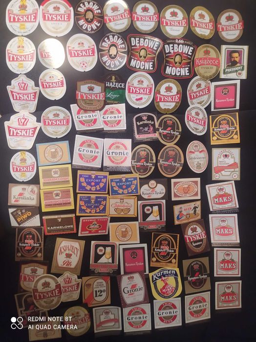 Browar Tychy - zestaw 80 szt etykiet na piwo