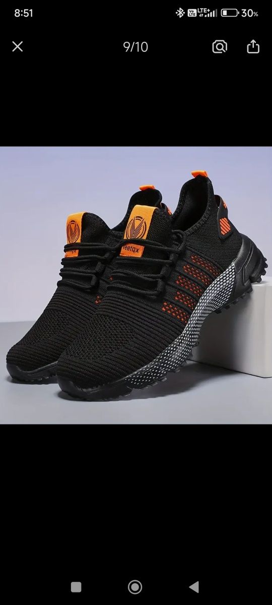 Adidasy męskie sportowe Nowe czarno pomarańczowe Roz 42 dł wkładki 27