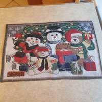 Makatka gobelin kilim prl  świąteczne misie dla dzieci obraz