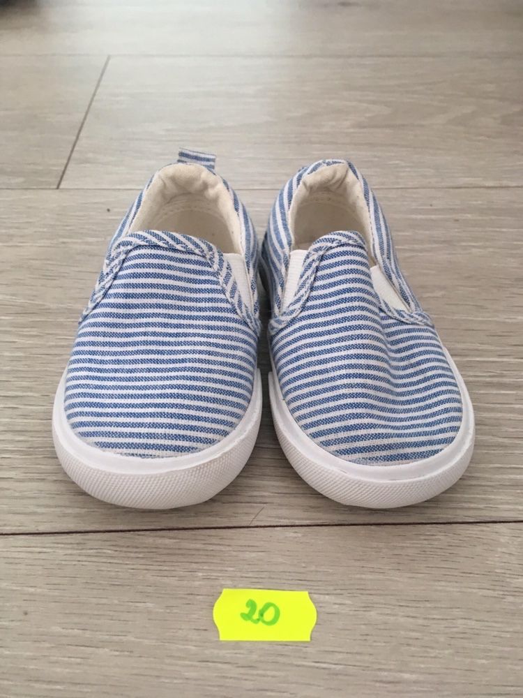 Espadryle mokasyny buciki H&M w paski marynarskie na chrzest
