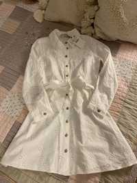 Zara sukienka z azurowym haftem biala nowa z metka XS