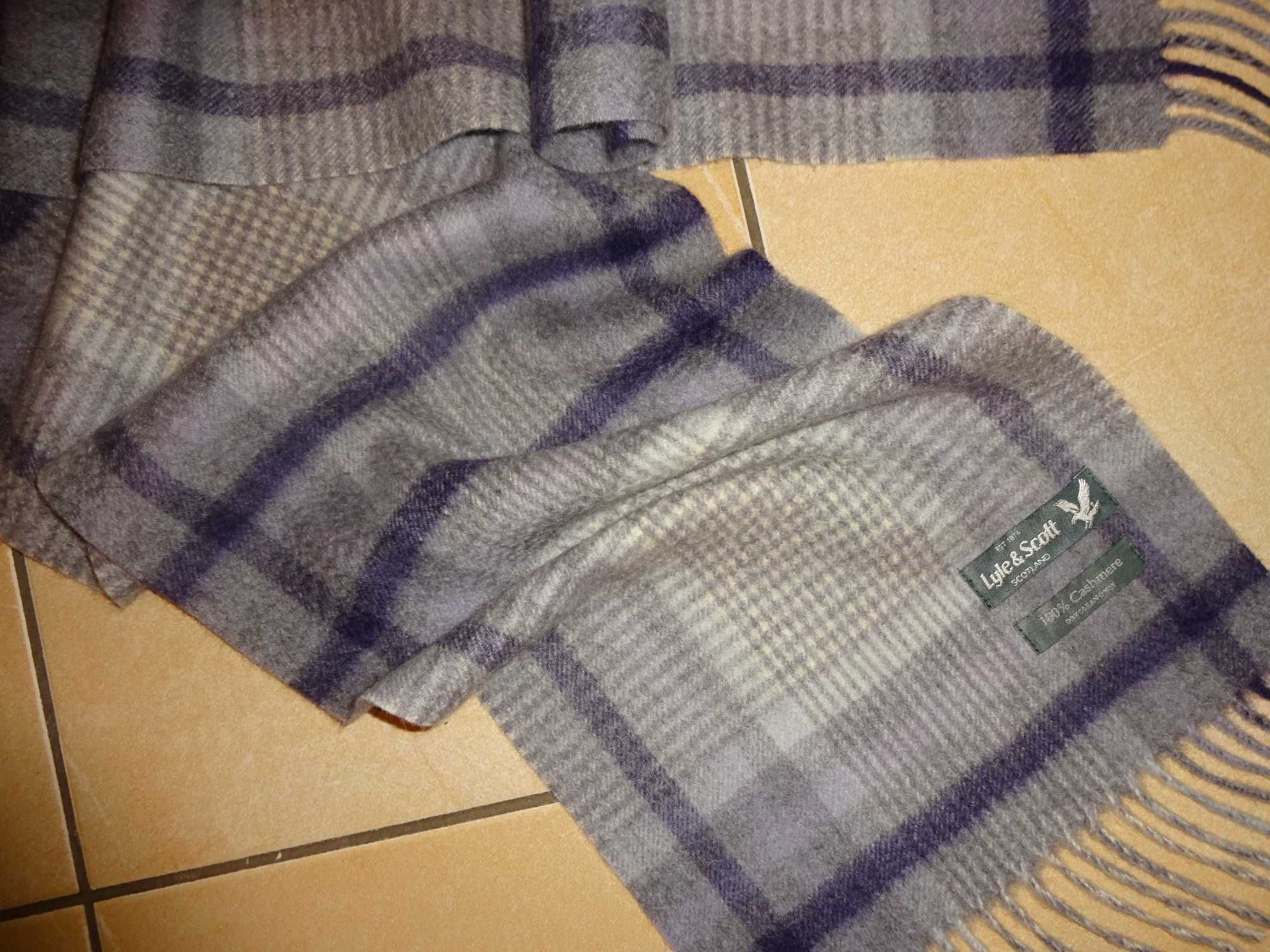 Lyle & Scott Scotland 100% Cashmere NOWY kaszmirowy szalik