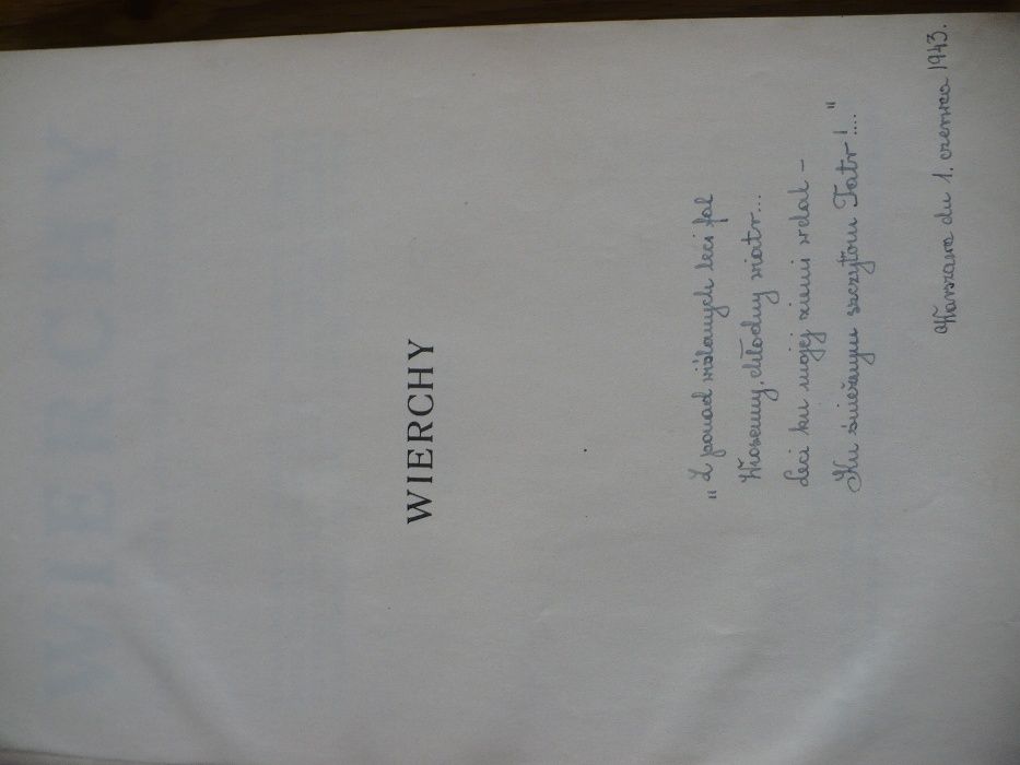 książka WIERCHY 1930 rok historia