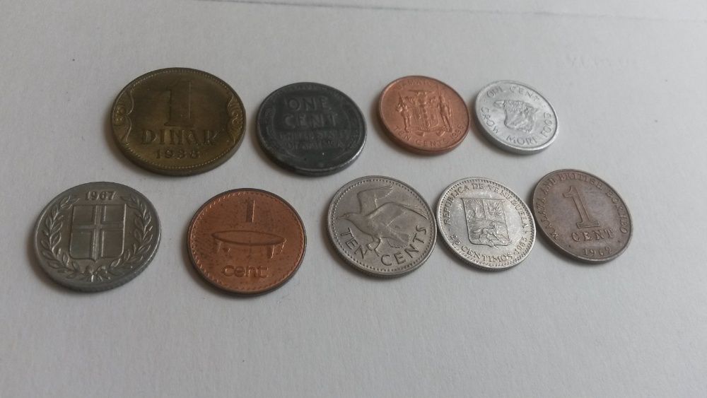 Moneta monety cent USA Seszele Islandia Fiji Jamajka Barbados Borneo