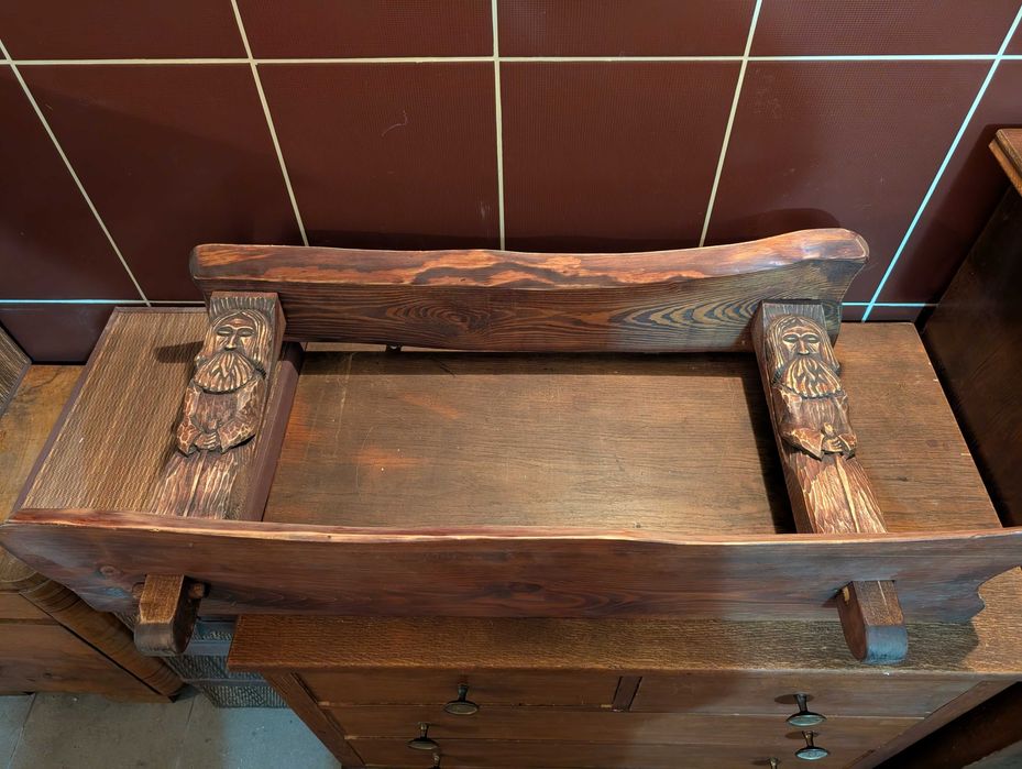 Stara rzeźbiona półka - antyk