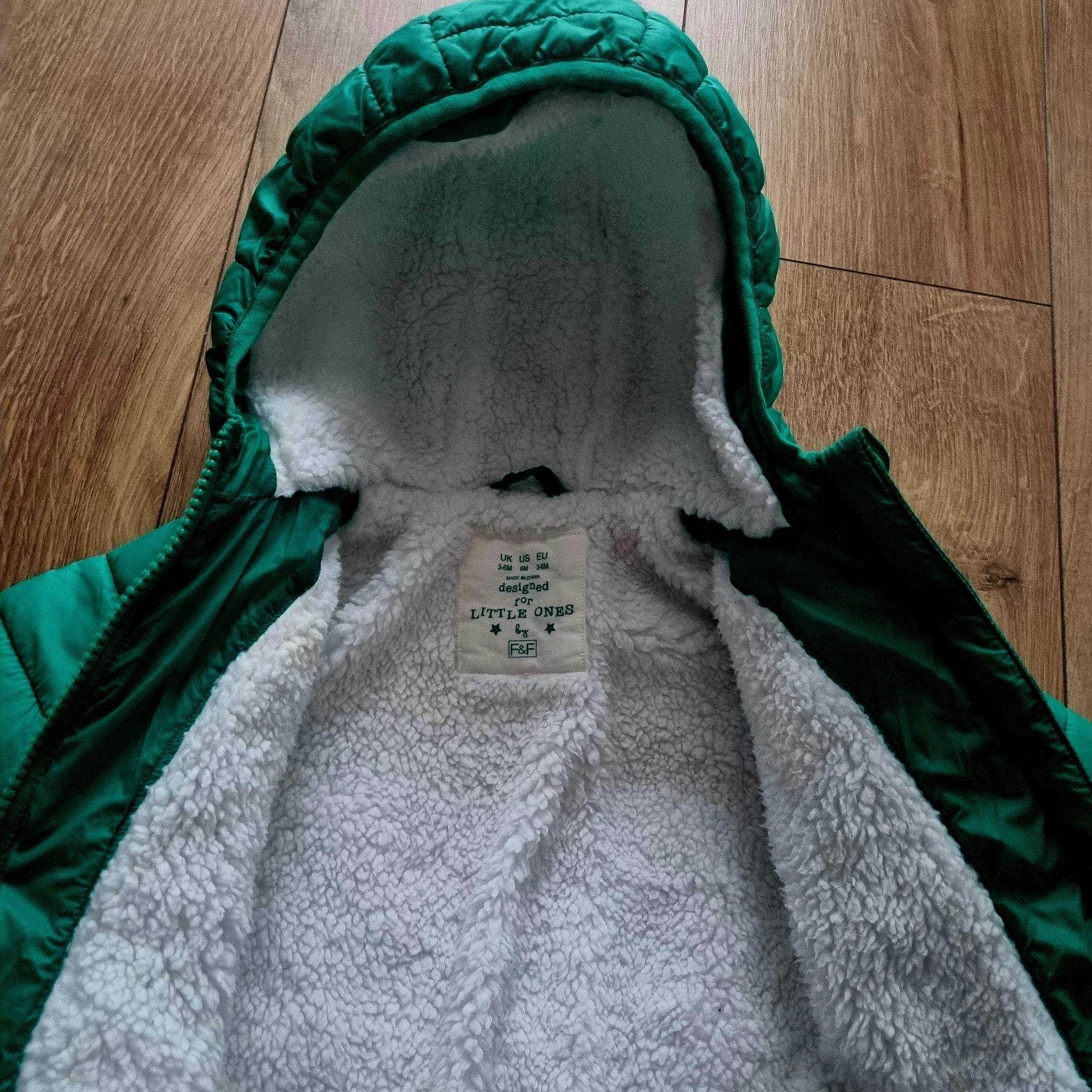 Zimowa kurtka niemowlęca firmy F&F, rozmiar 68 ( 3-6 miesięcy).