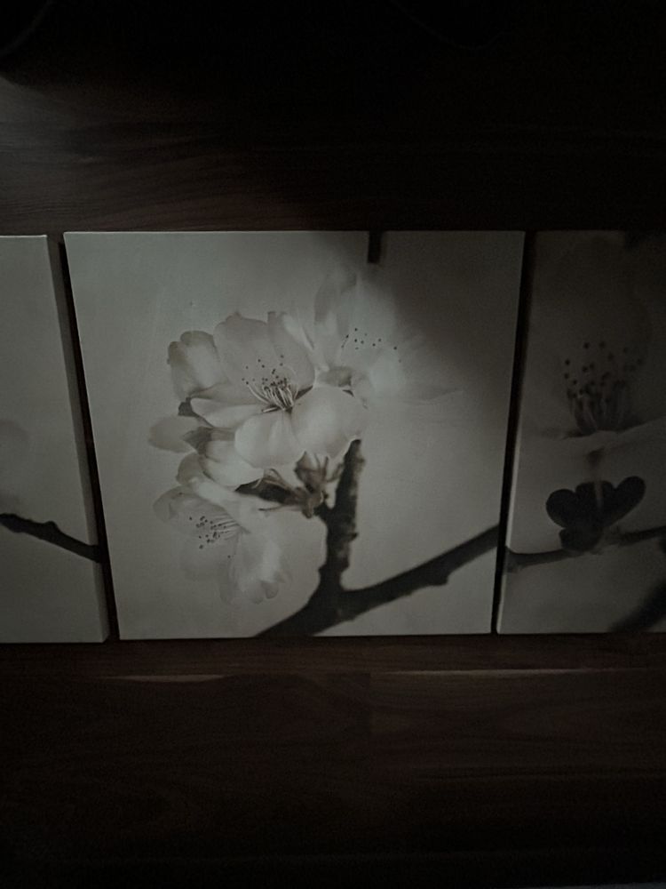 Obraz kwiatow trzy części