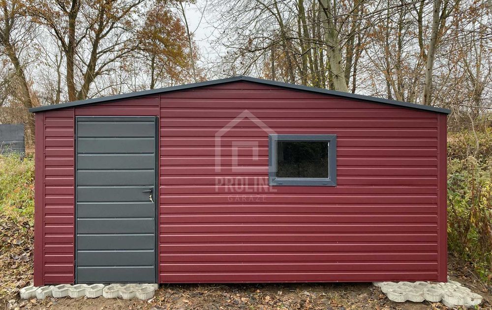 Schowek Domek ogrodowy 5x4m drzwi wiśnia 2x okna Dach dwuspad PLG197