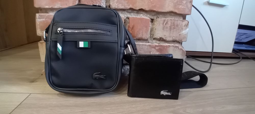 Zestaw męski Lacoste saszetka + portfel