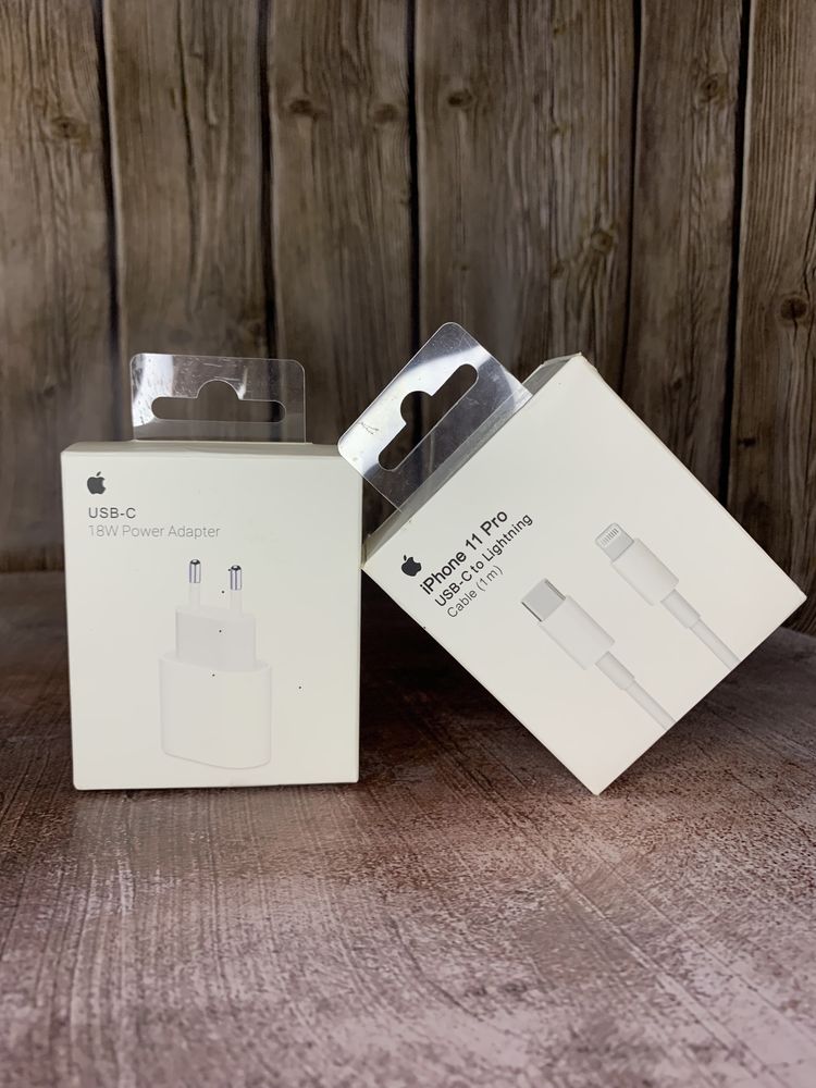 Комплект быстрой зарядки Iphone - блок 20W USB-C + USB-C to lighting