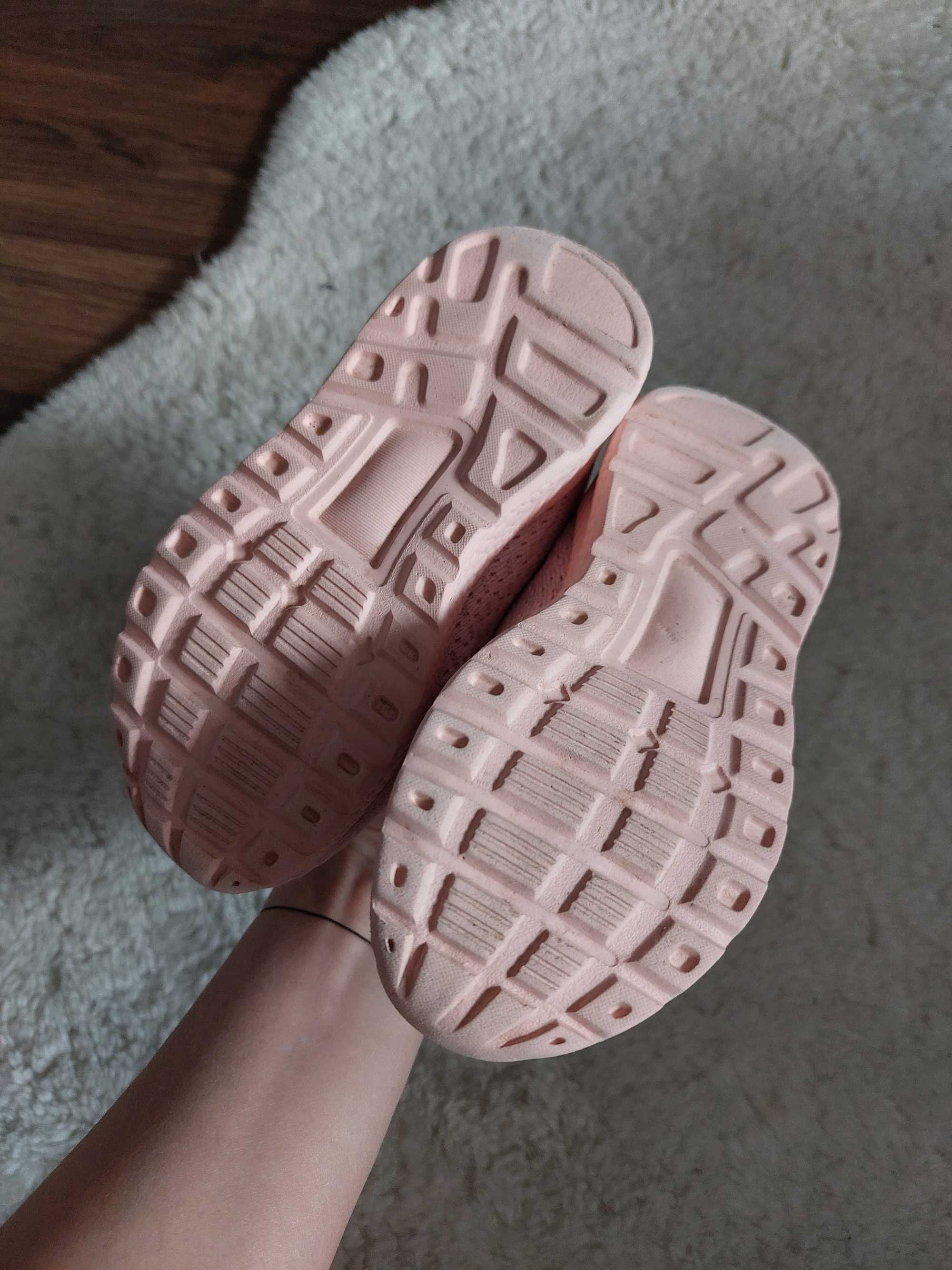 buty dziewczęce adidasy trzewiki różowe na rzepy sportowe 25 16 cm