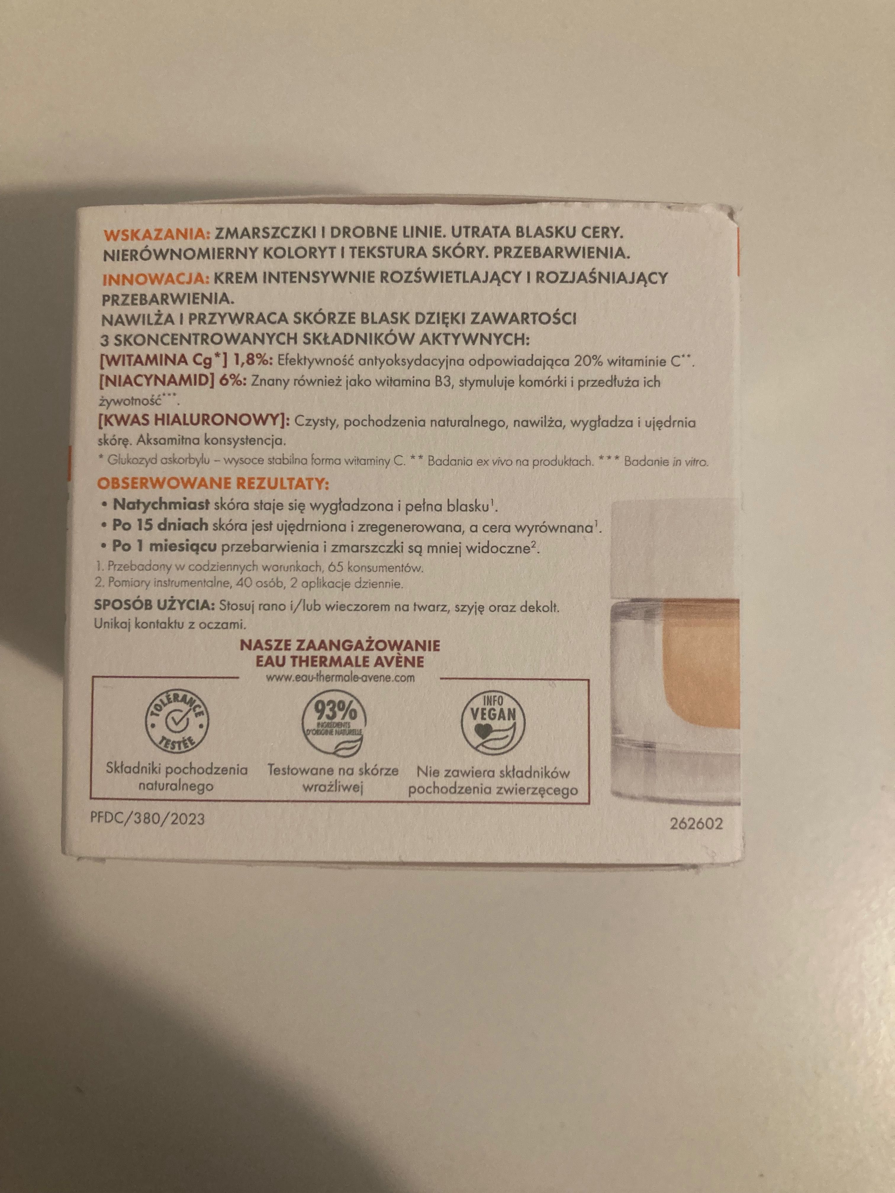 Avene Vitamin Activ Cg krem rozświetlający 50ml