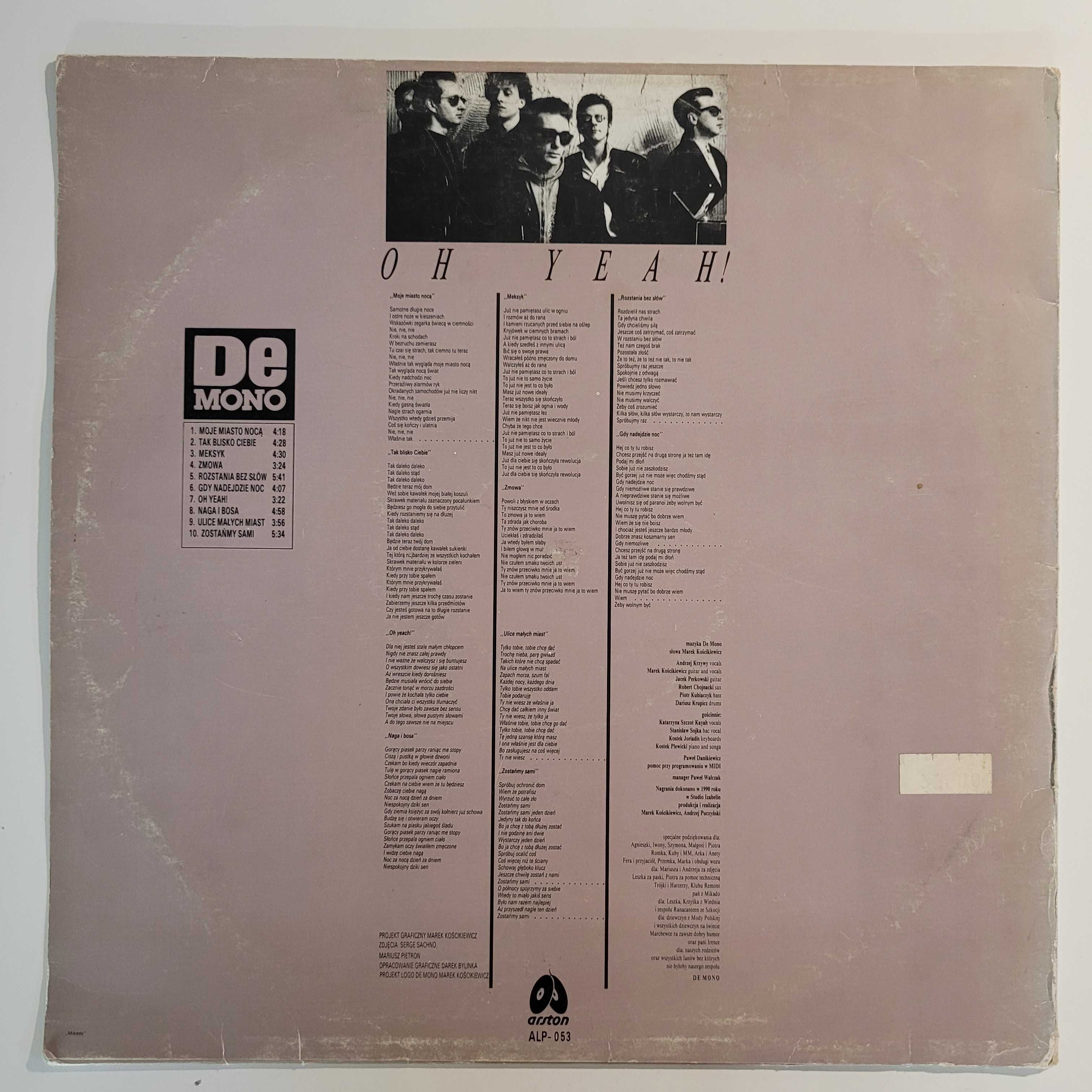 Winyl De Mono - Oh Yeah! 1990 EX-
