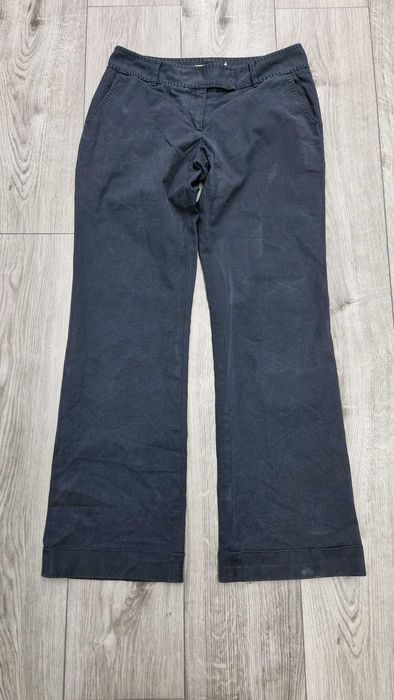 Czarne spodnie proste szerokie nogawki Tommy Hilfiger 38/M bawełna