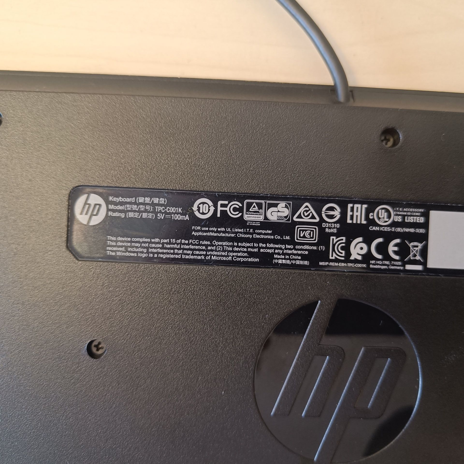 Teclado c/leitor cartões HP TPC-C001K