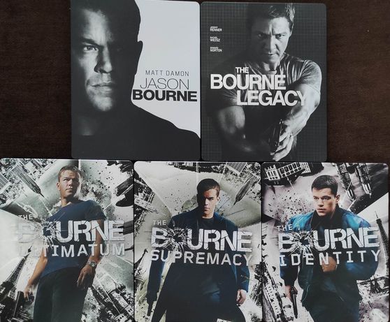 Zestaw 5 filmów Bourne, Blu-ray Steelbook, PL