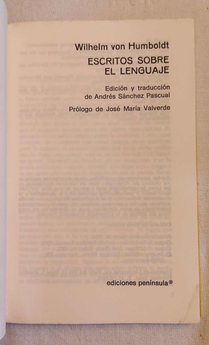 Filosofia del arte, Escritos sobre el lenguage