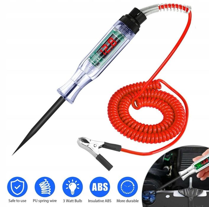 Miernik cyfrowy tester PKW obwodów napięcia samochodowego próbnik 3-70