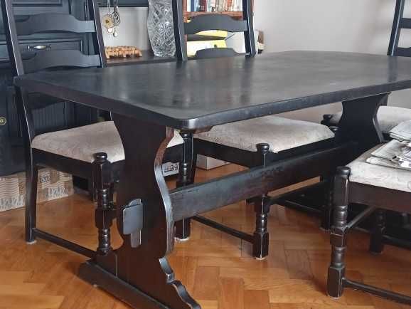 stół + 6 krzeseł Swarzędz, komplet Rubens, lata 70te