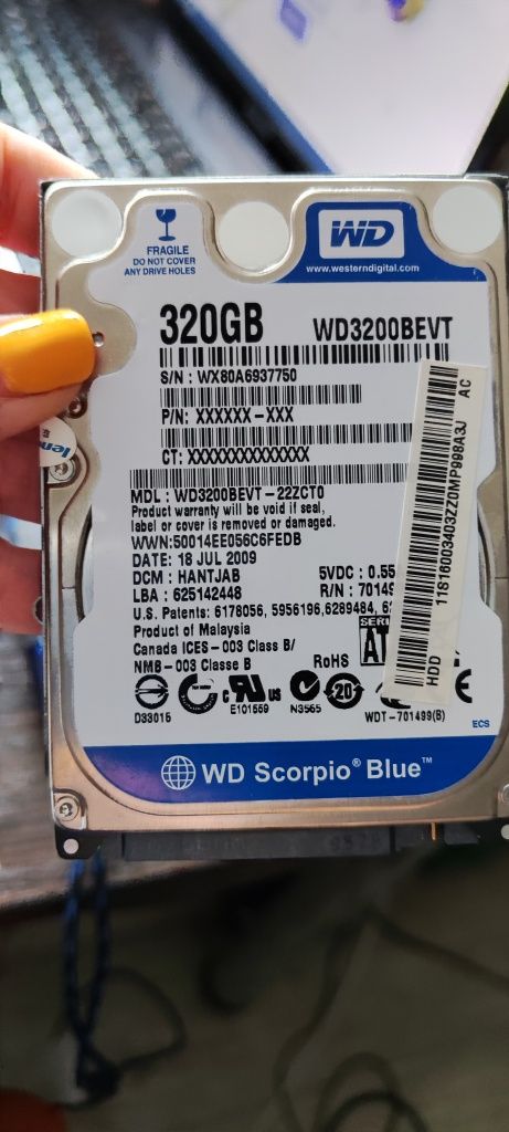 Жесткий диск 320 GB Western Digital WD3200BEVT 2,5