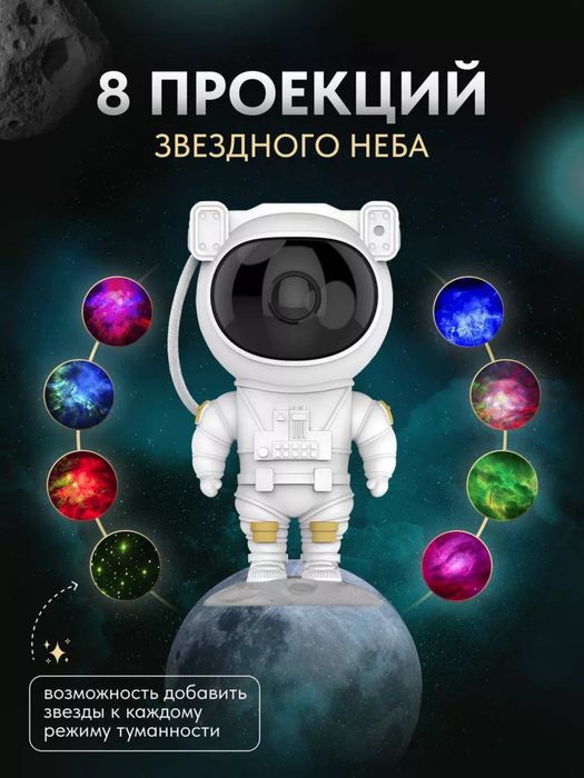 Нічник ночник Большой Астронавт проектор зоряного неба космонавт