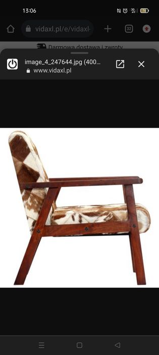 Fotel z koziej skóry-nowy "bez metki"