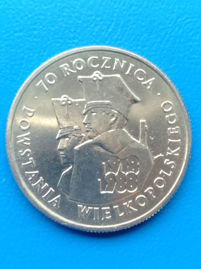"70 Rocznica Powstania Wielkopolskiego 1918" moneta 100 zł z 1988 roku
