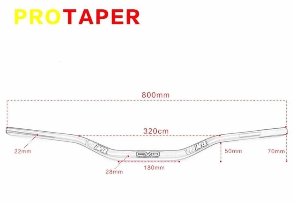 Guiador de moto protaper tri-partido