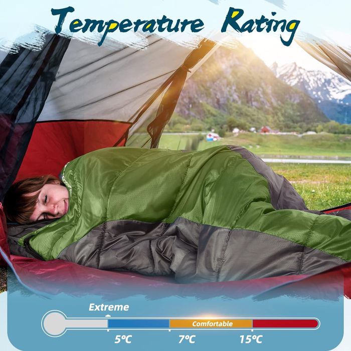 ŚPIWÓR KEMPINGOWY CIEPŁY lekki bessport do 5 stopni