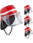 Relaxdays Kask strażacki dla dzieci, zestaw 4 sztuk
