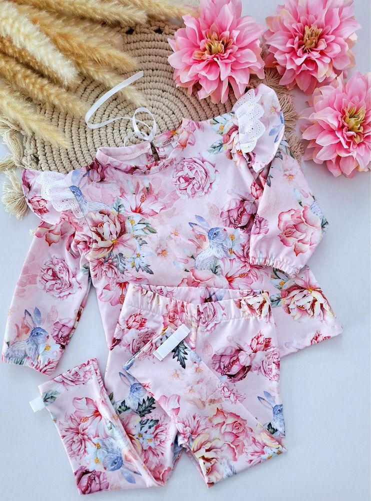 Legginsy w kwiaty nikol fashion 86-128